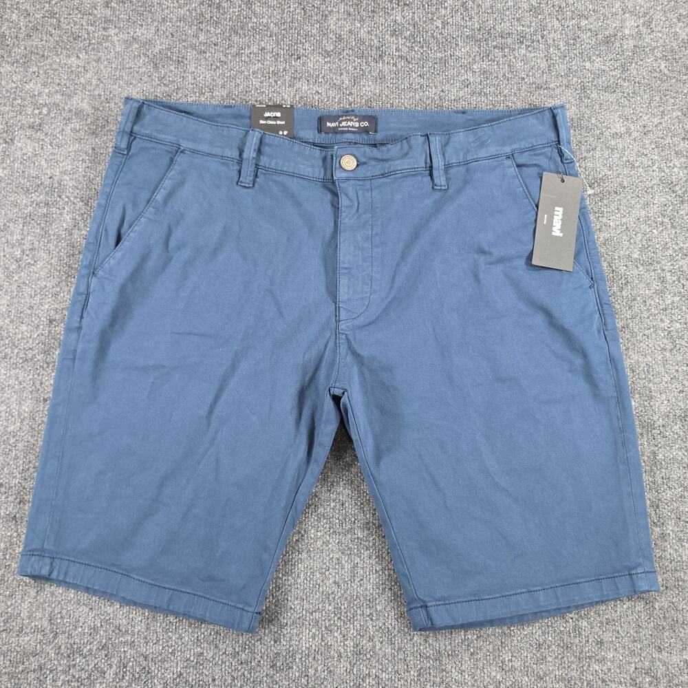 Mavi Jeans Jacob Men's Slim Chino Shorts Size 40 Navy Blue Stretch Cotton